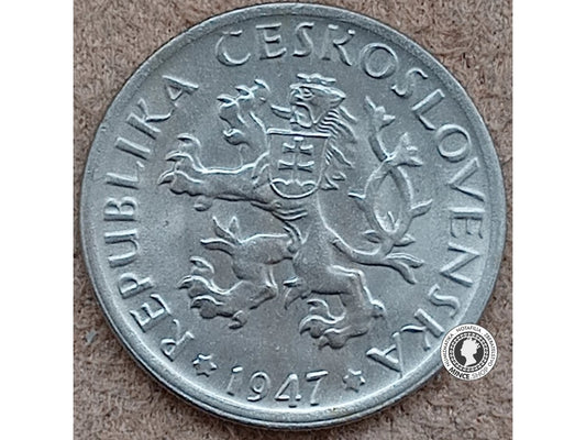 1 koruna - Česko-Slovensko - 1947