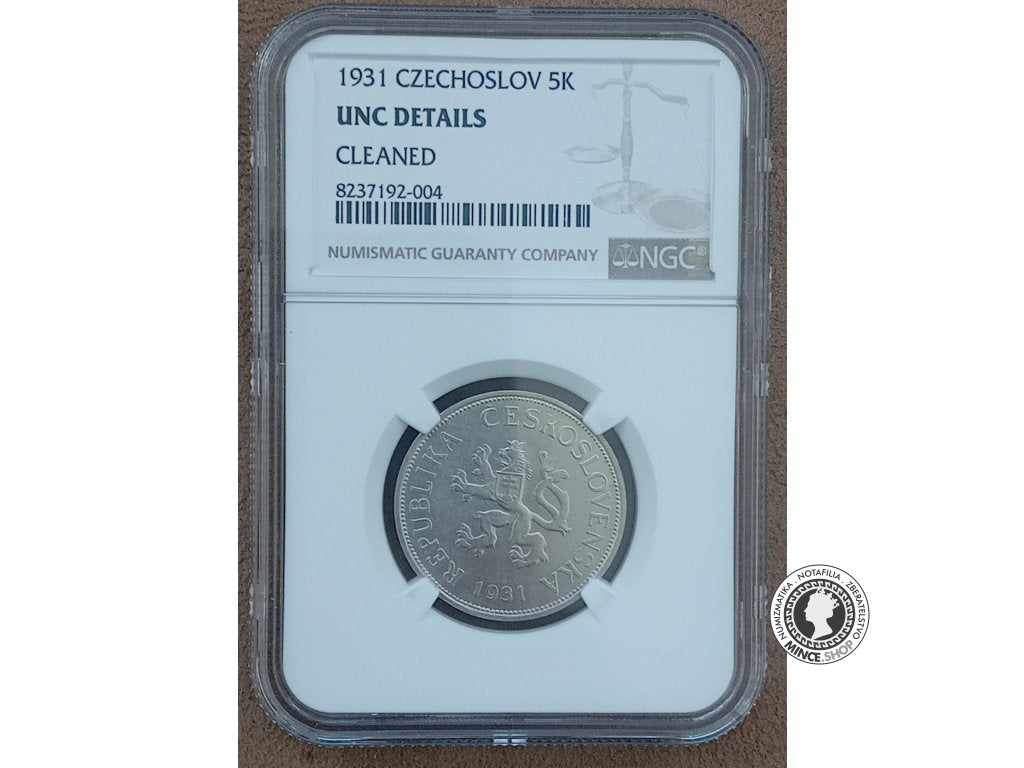 5.koruna - 1.ČSR - 1931- UNC Details