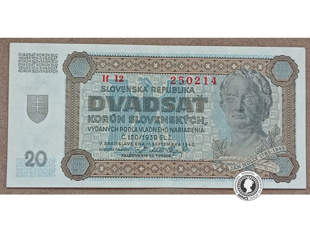 20 Korún - 1943 - Slovenský Štát