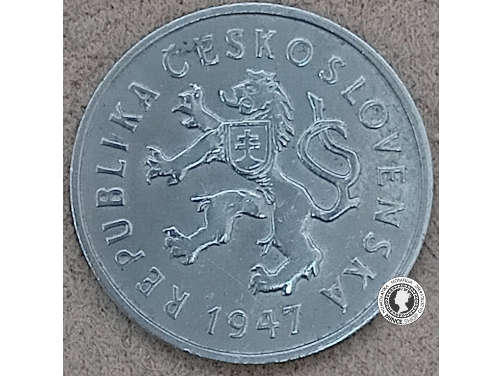 2 koruna - Česko-Slovensko - 1947