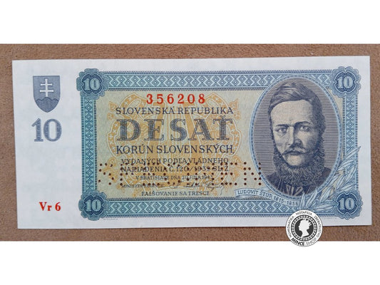 10 Korún - 1943 - Slovenský Štát - SPECIMEN