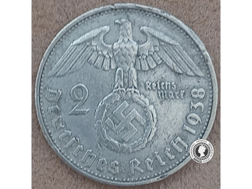 2 marka - Nemecko - Tretia Ríša - 1938 A