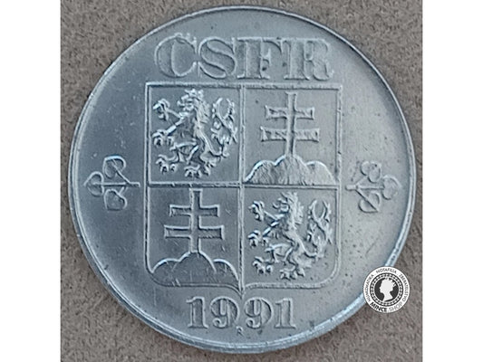 5 koruna - Česko-Slovensko - 1991