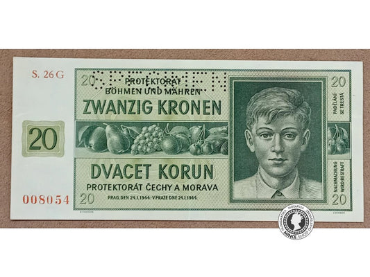 20 Koruna - 1944 - Protektorát Čechy a Morava