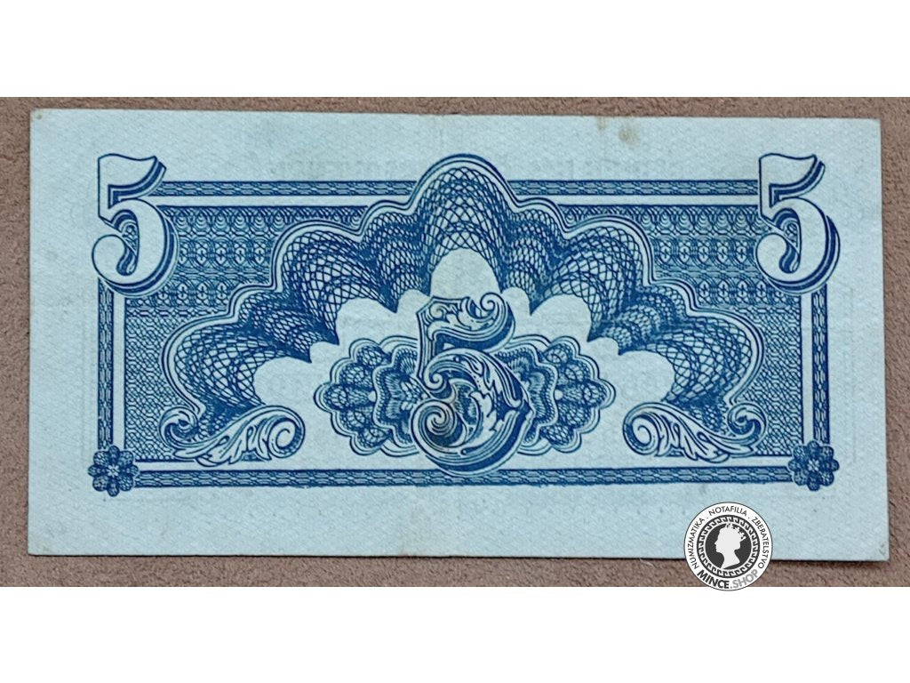 5 Korunová poukážka - 1944 - Česko-Slovensko