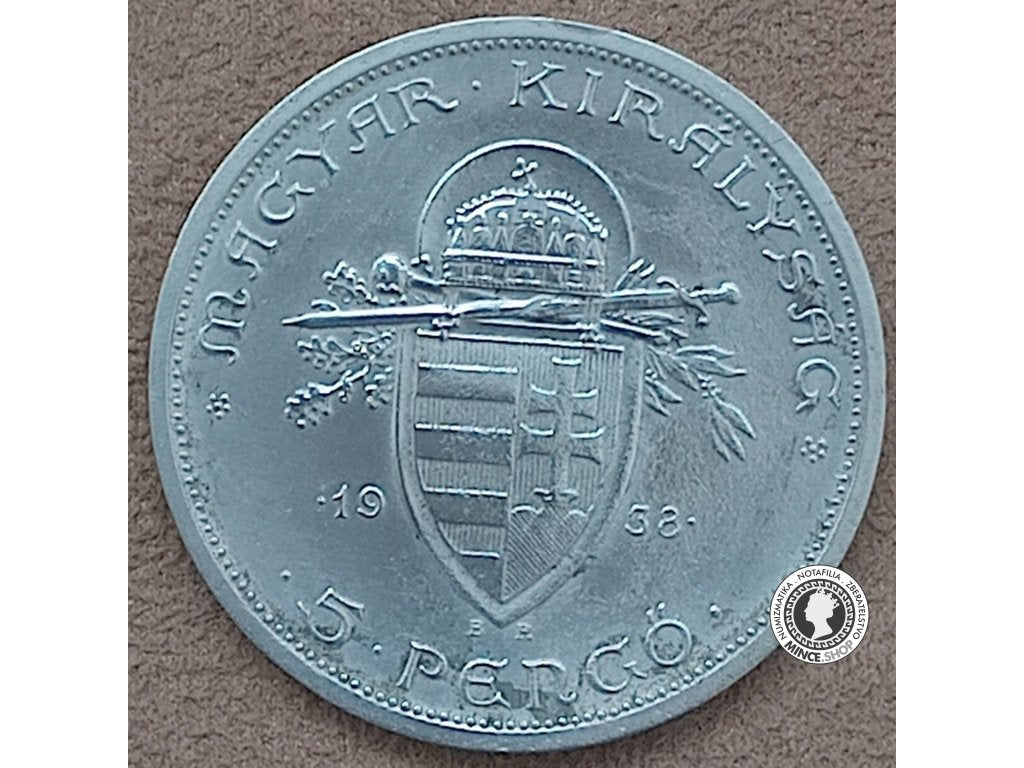 5 pengő - Regentské Maďarsko - 1938 - svätý Štefan