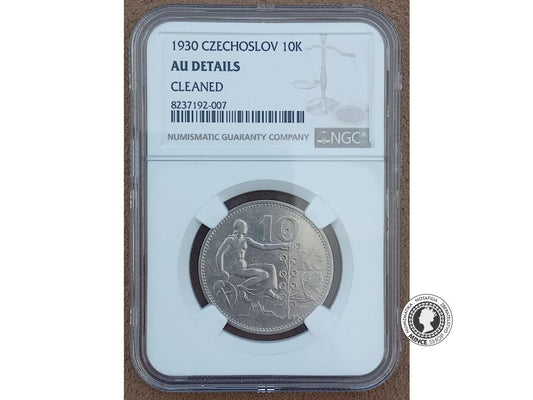 10.koruna - 1.ČSR - 1930 - kvalita AU DETAILS