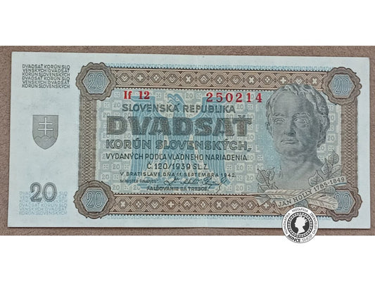 20 Korún - 1943 - Slovenský Štát