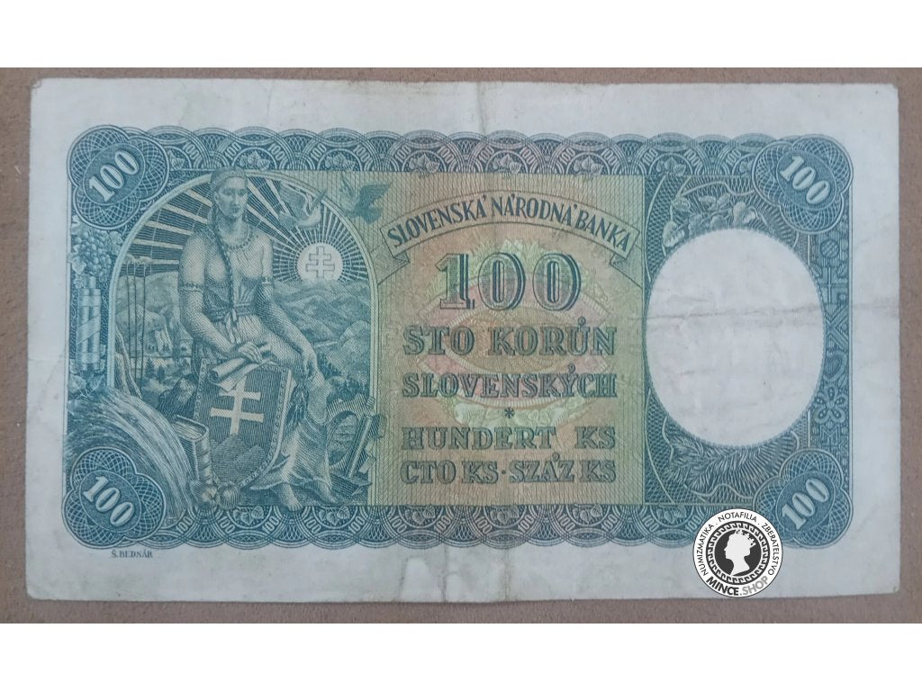 100 Korún koľkovaných - 1940 - Slovenský Štát / Česko-Slovensko