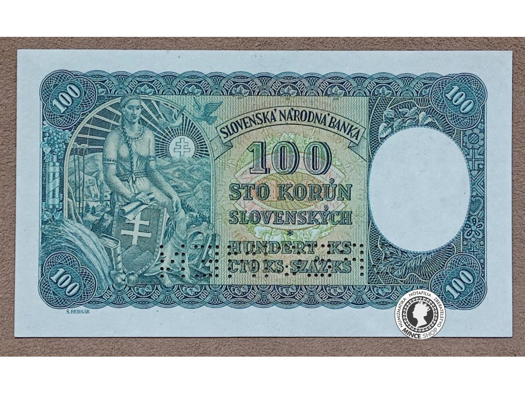 100 Korún - 1940 I.vydanie - Slovenský Štát - UNC